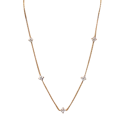 BENSHENG四叶草925银锆石项链女