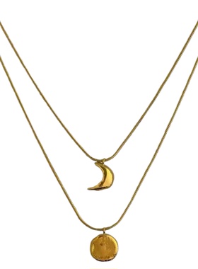 Céleste日月系列不对称项链女