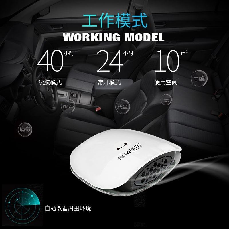 ZEILO跨境车载负离子空气净化器办公室除鞋柜桌面衣柜卧室味杀菌