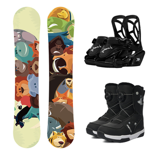 滑雪板单板儿童入门推荐滑板雪具双人粉雪板三件套宝宝男女童套装