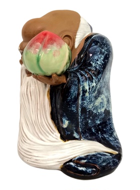 陶瓷长寿老翁摆件盆栽多肉植物