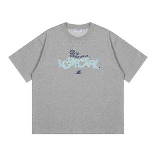 LOSTCTRL原创潮牌logo字母贴布五彩绣花短袖T恤男女夏季宽松