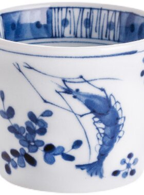 日本蓝凛堂功夫茶杯酒杯青花耐用
