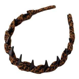 博主同款！经典豹纹布艺波浪带齿发箍蓬松高颅顶头箍压发发卡发饰