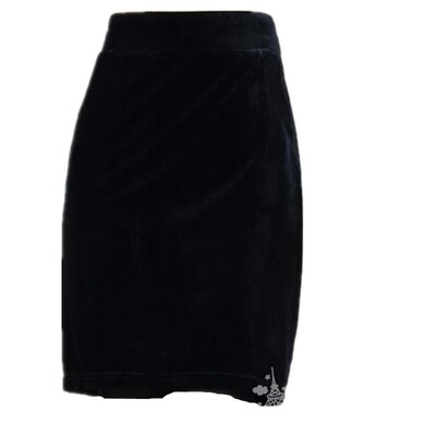 弹力金丝绒松紧腰百搭风半身裙