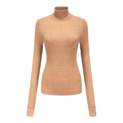 美丽诺羊毛多色堆堆领打底针织衫