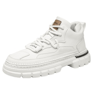 森马高帮男鞋冬季百搭运动休闲板鞋加绒保暖棉鞋白色工装马丁靴子