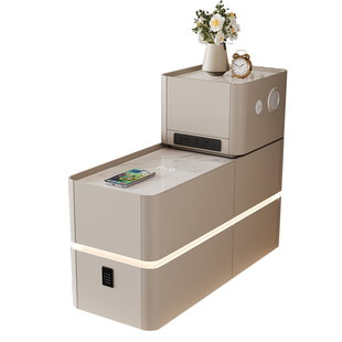 轻奢高级感实木床头柜小型家用卧室床边极窄置物架客厅沙发侧边柜