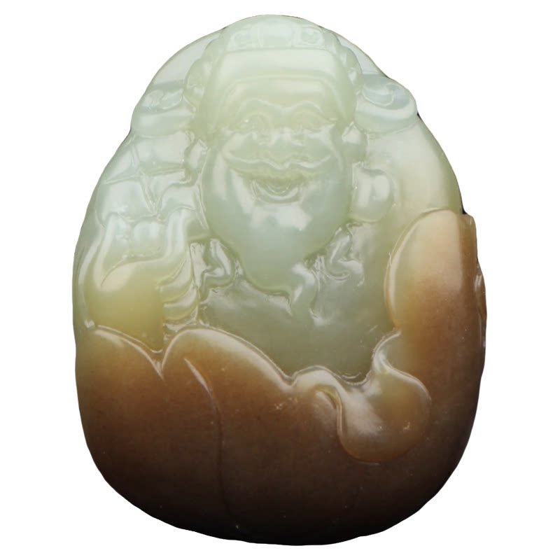 梵峙和田玉挂件财神爷糖白玉