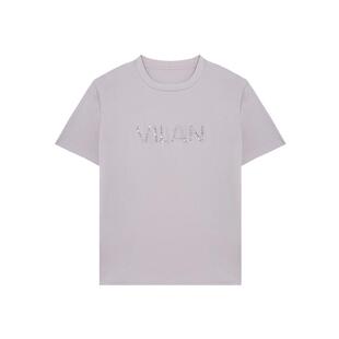 vilan/慧兰字母T恤女春夏商场同款圆领百搭修身高级感短袖上衣服