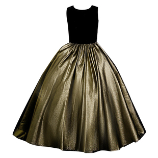 女童走秀礼服长拖尾中大童高端婚礼花童裙儿童晚礼服钢琴演出超仙