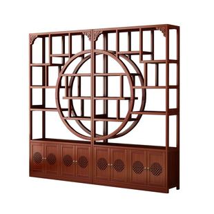 新中式博古架茶柜置物架茶室布置多宝阁古董展示柜靠墙茶具放置架