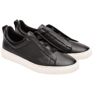 【意大利小牛皮】chioryn青润板鞋男真皮一脚蹬黑色休闲鞋小白鞋