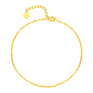 水贝黄金官方旗舰店足金999长十字手链方块素手链纯金送女友礼物