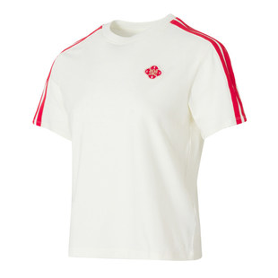 阿迪达斯CNY新年款短袖女2026新款马年运动休闲跑步透气T恤KV0507