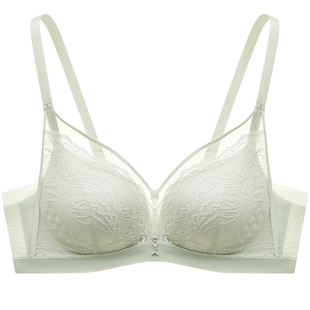 曼妮芬女士舒适长三角无钢圈文胸性感蕾丝透气内衣胸罩20812433
