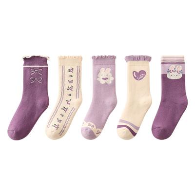 儿童袜子女童秋冬季加绒加厚女孩宝宝纯棉毛圈袜棉袜冬天保暖童袜