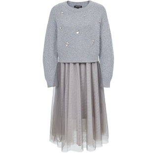 Vero Moda连衣裙2025冬季新款含绵羊毛套装纱裙针织衫325446017