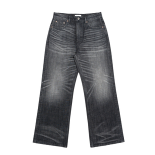 TBR 牛王系列09 黑魂牛王水洗暗黑色系宽松直筒牛仔裤