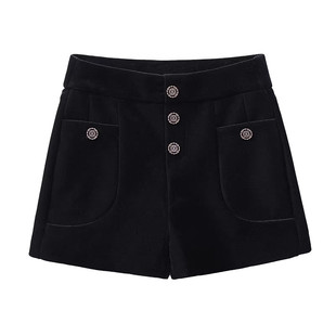 平绒短裤女士2026春季新款高腰棉绒加厚宽松阔腿外穿休闲靴裤子