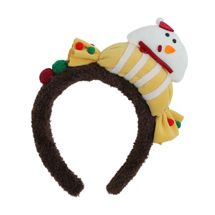 秋冬毛绒星星发箍圣诞头饰女可爱圣诞节拍照发饰洗脸头箍发夹发卡
