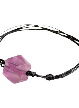 天然紫绿萤石手串卡巴星方糖