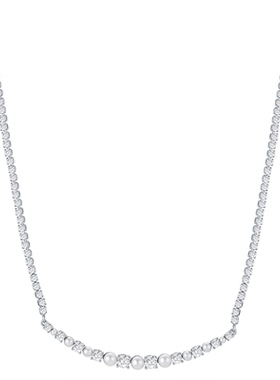 一撇一捺YPYN黑色水晶项链女小众