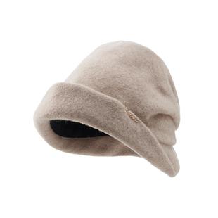 雅致日系堆堆帽2025新款100%羊毛帽子女秋冬季高级感显脸小贝雷帽