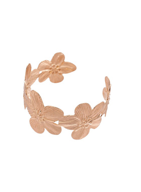 金色花朵镂空开口手镯臂环