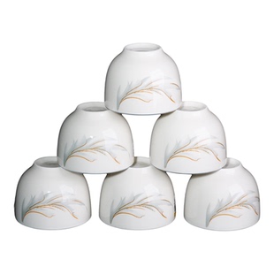 陶瓷茶杯10个装老式白酒杯加厚家用待客功夫茶具精致水杯茶碗茶具