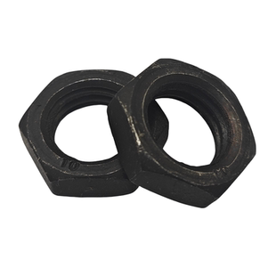 10级六角薄螺母细牙反牙扁母淬黑发黑高强度螺帽M8M10M12M14-M52