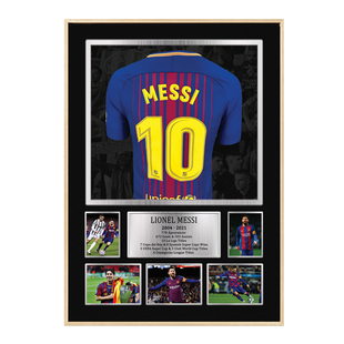 足球球衣签名装饰画客厅背景墙巴萨梅西皇马C罗球迷周边海报挂画