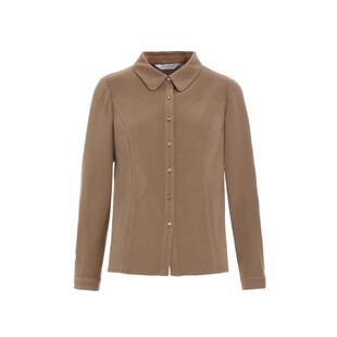 经典故事卡其色翻领长袖衬衫女2025秋季新款正式场合气质收腰衬衣