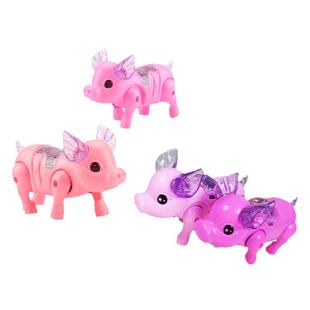 网红玩具牵绳小猪会走路发光音乐儿童宝宝电动猪抖音同款纤绳遛猪