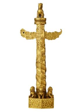 纯铜华表摆件流云盘龙柱