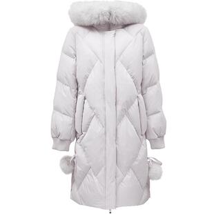 【鹅绒服】ONLY冬季轻奢保暖狐狸毛领宽松廓形显瘦中长款羽绒服