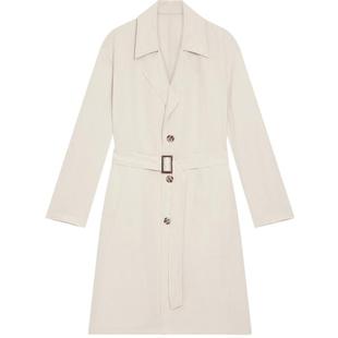 【马龙同款】ERDOS 丝麻混纺风衣夏款男装廓形感配腰带薄长款外套