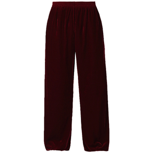 加厚金丝绒太极裤练功裤瑜伽灯笼裤 男 女秋冬款南韩绒不倒绒裤子