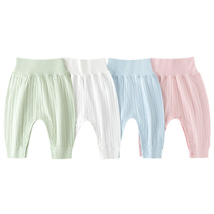 汤尼倍儿婴儿裤子春秋季纯棉高腰护肚长裤初生宝宝全按扣大PP秋裤