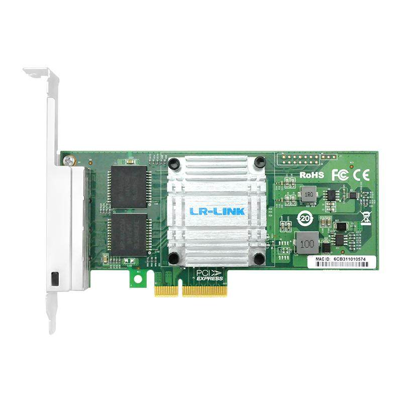 LR-LINK联瑞PCIEx4千兆双口/四口服务器网卡工业相机采集卡国产主控WX1860兼容I350-T4 LRES20