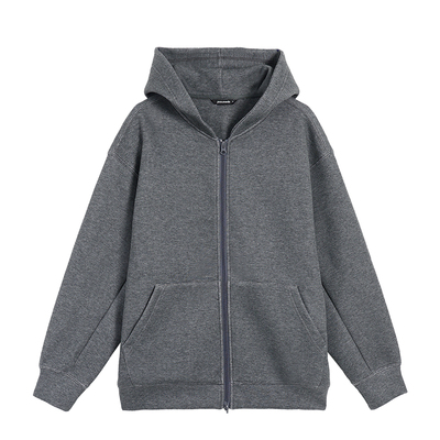 深花灰连帽卫衣女宽松大版