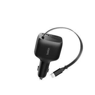 贝尔金车载点烟器充电器快充75WUSB-AUSB-C智能识别设备多重防护