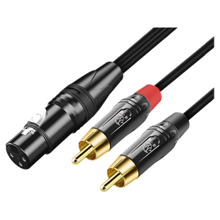 卡农公母转双莲花连接线调音台功放rca音响箱转接av莲花转卡侬线