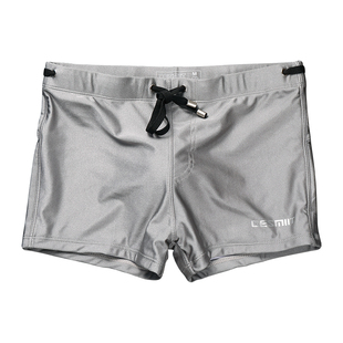 男士平角紧身游泳裤防尴尬罩杯金属质感潮牌上档次潜水泡温泉专业