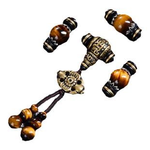 虎眼石黄铜diy配饰套装108颗月金刚菩提子男女手链项链配件