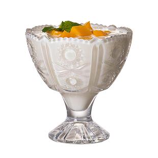 冰激凌玻璃甜品杯家用高脚果汁奶茶杯奶昔酸奶饮料冰淇淋布丁杯子