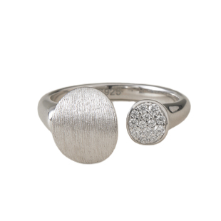 素图戒指925银椭圆拉丝小众设计感百搭食指戒轻奢高级感指环手饰