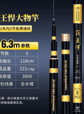 2023霸王悍二代鱼竿超轻超硬黑坑鲢鳙竿轻量化大物鲤鱼竿台钓竿