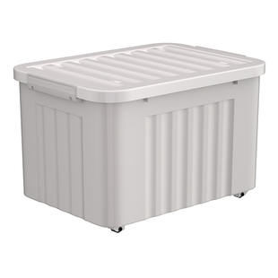 家用塑料收纳箱大容量衣服玩具整理箱加大号后备搬家储物箱带滑轮