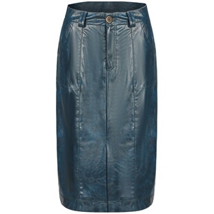 Wild Trims 野裁 「琉璃湖」 原创仿绵羊皮环保PU皮裙复古半身裙